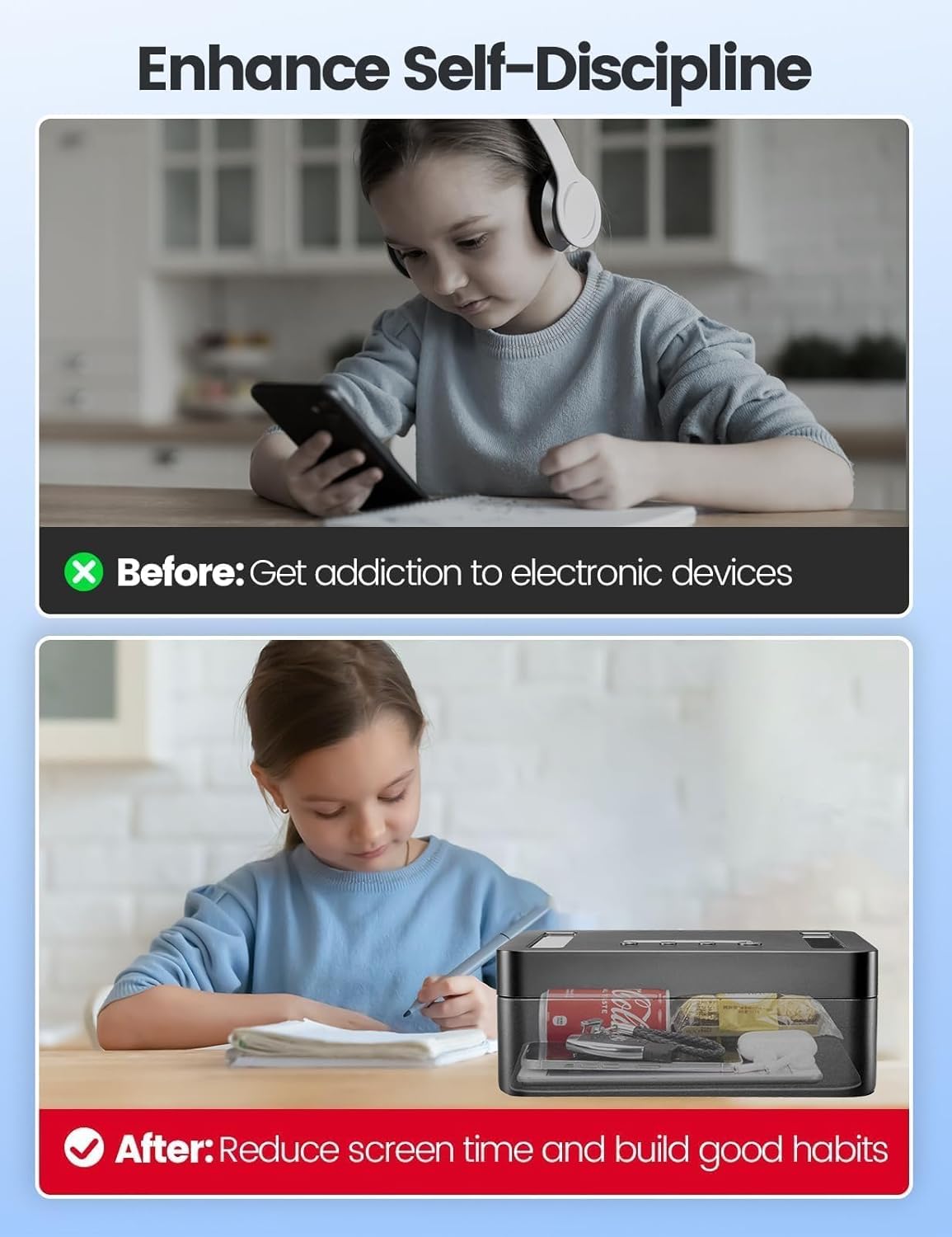 Metall-Zeitschlossbox, Telefonschlossbox mit Timer-Safe Behälter,elektronisches