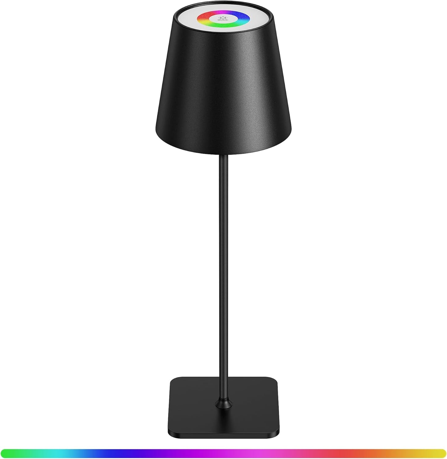 Mexllex LED Dimmbar Tischlampe Kabellos, 8 Farben RGB Touch IP54 Wasserdicht Wiederaufladbare für Draussen Schlafzimmer, Lesen, Arbeiten, Bars, Restaurants
