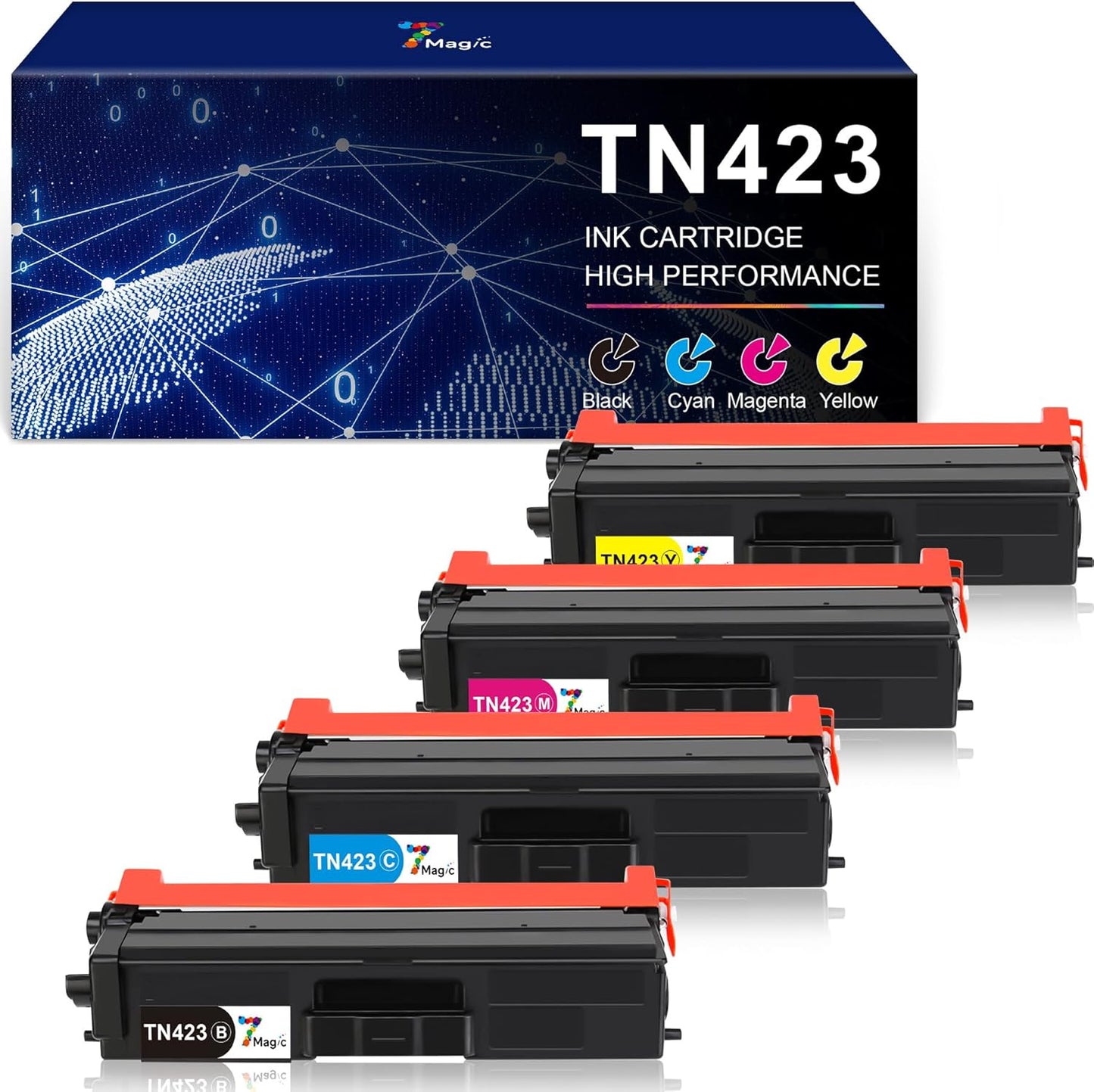 7Magic TN423  Tonerkartusche  für Brother TN-423 Schwarz Cyan Gelb Magenta (4er-Pack)