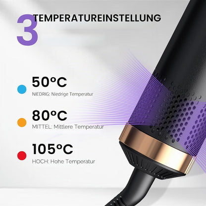5 in 1 Hairstyler Rundbürstenföhn Haartrockner,1000w Airstyler Lockenstab mit Luft, 3 Temp.