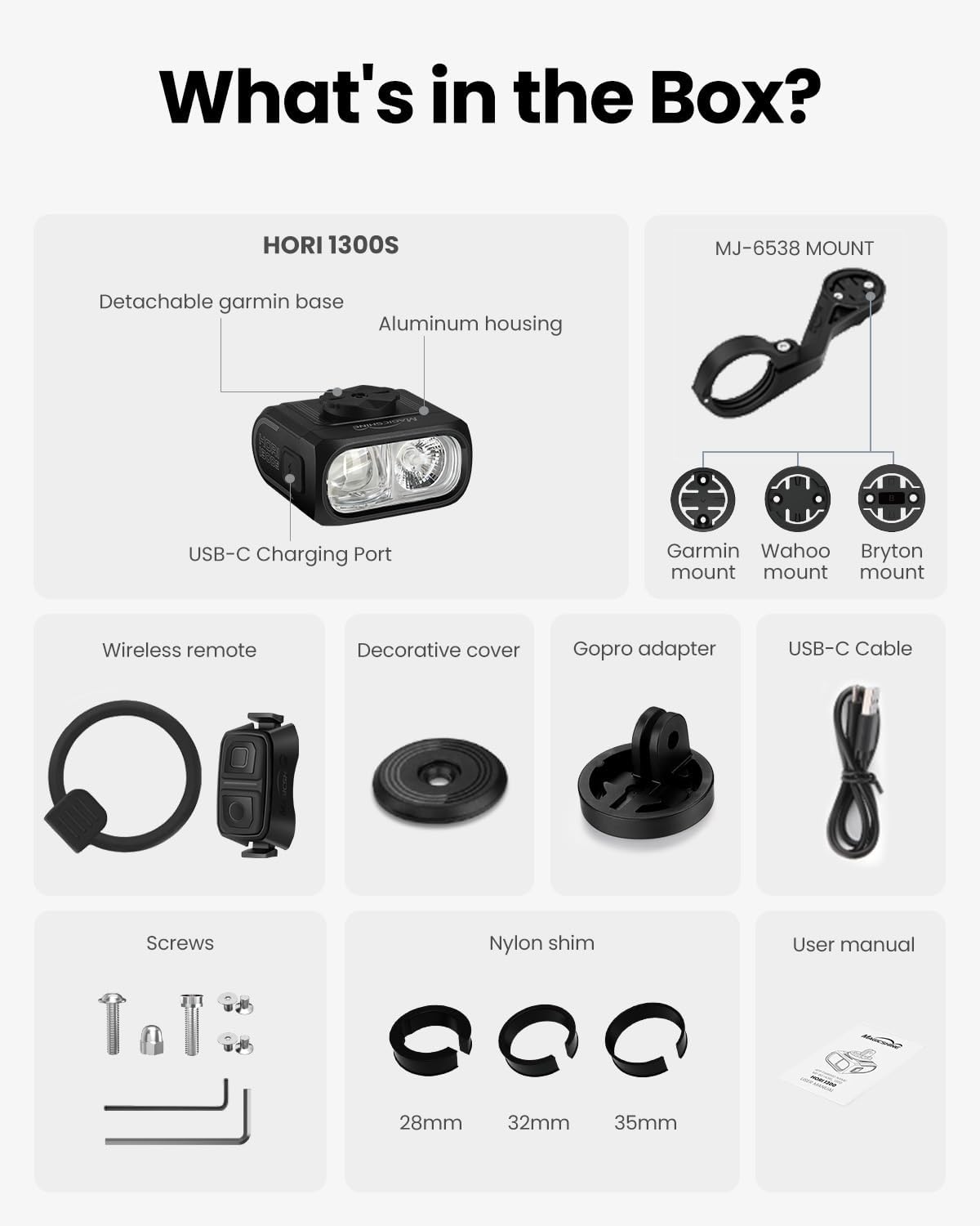 Magicshine Hori 1300S Fahrradlampe – Schwarz