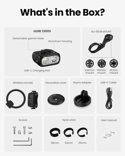 Magicshine Hori 1300S Fahrradlampe – Schwarz