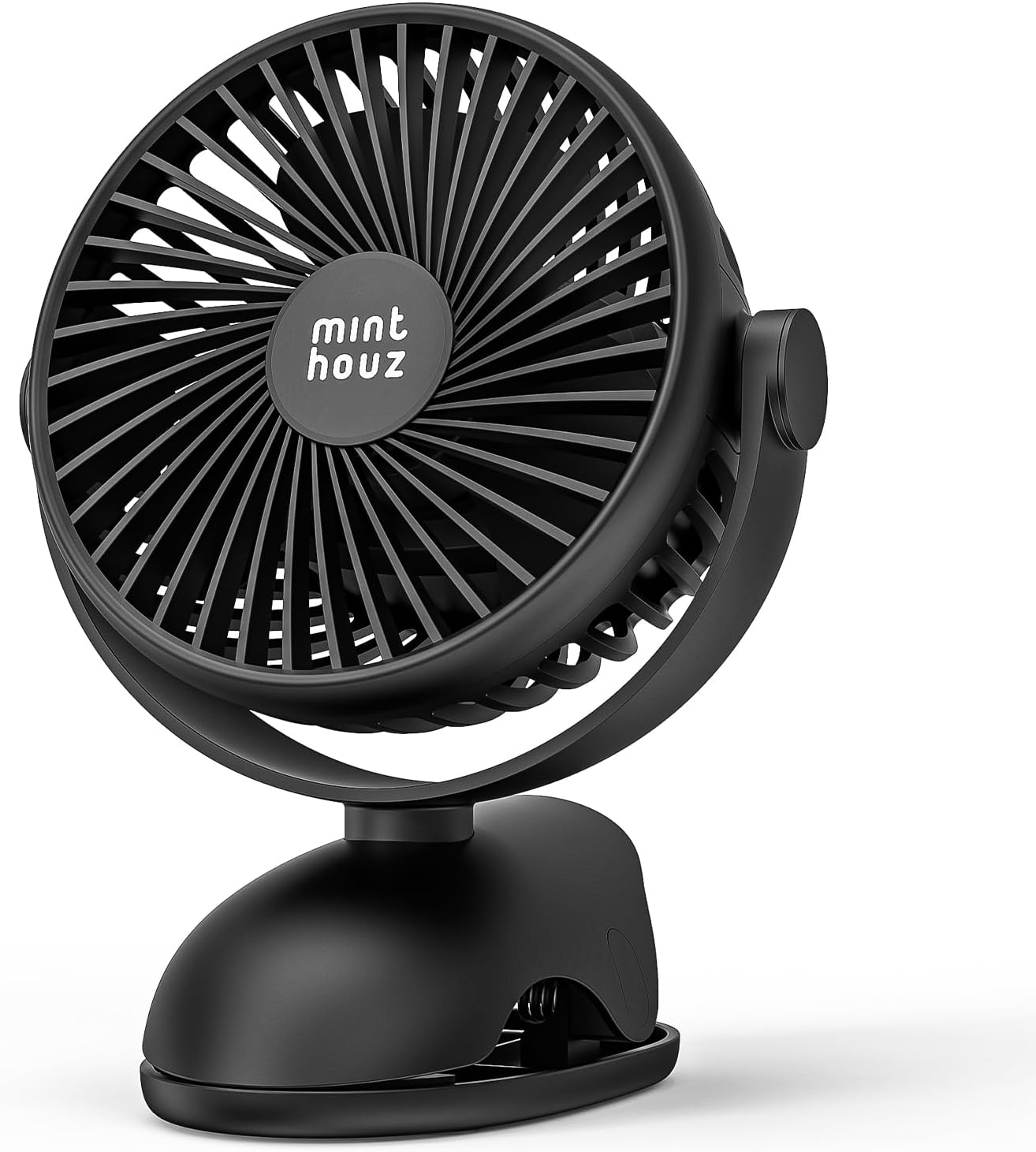 Minthouz Tischventilator mit Clip, 7200mAh Wiederaufladbarer USB Ventilator 360°
