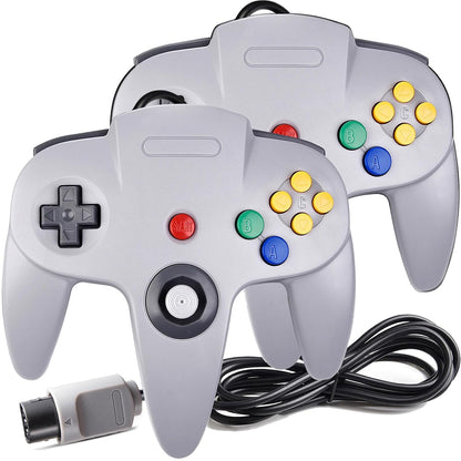 Miadore Classic Wired N64 Controller, Retro N64 Remote Joystick Grau (2er-Pack)
