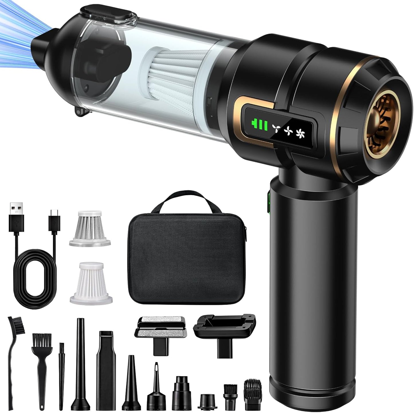 Micisty Handstaubsauger Akku 4-in-1 mit LCD Display, Auto Staubsauger Stark 28000PA
