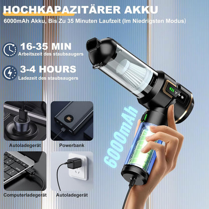 Micisty Handstaubsauger Akku 4-in-1 mit LCD Display, Auto Staubsauger Stark 28000PA