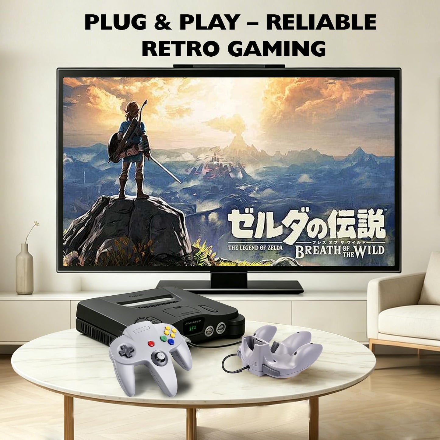 Miadore Classic Wired N64 Controller, Retro N64 Remote Joystick Grau (2er-Pack)