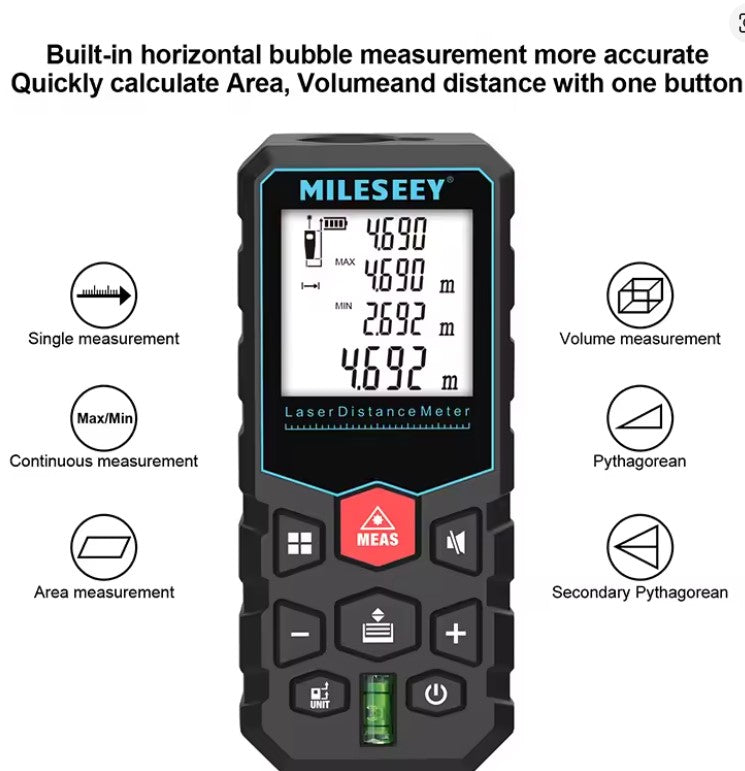 MILESEEY X5 Laser-Maßband, 80 m, Laser-Entfernungsmesser
