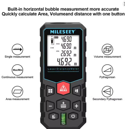 MILESEEY X5 Laser-Maßband, 80 m, Laser-Entfernungsmesser