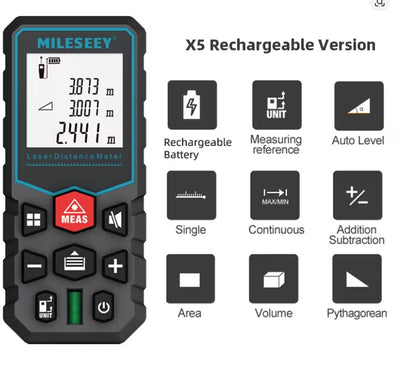 MILESEEY X5 Laser-Maßband, 80 m, Laser-Entfernungsmesser