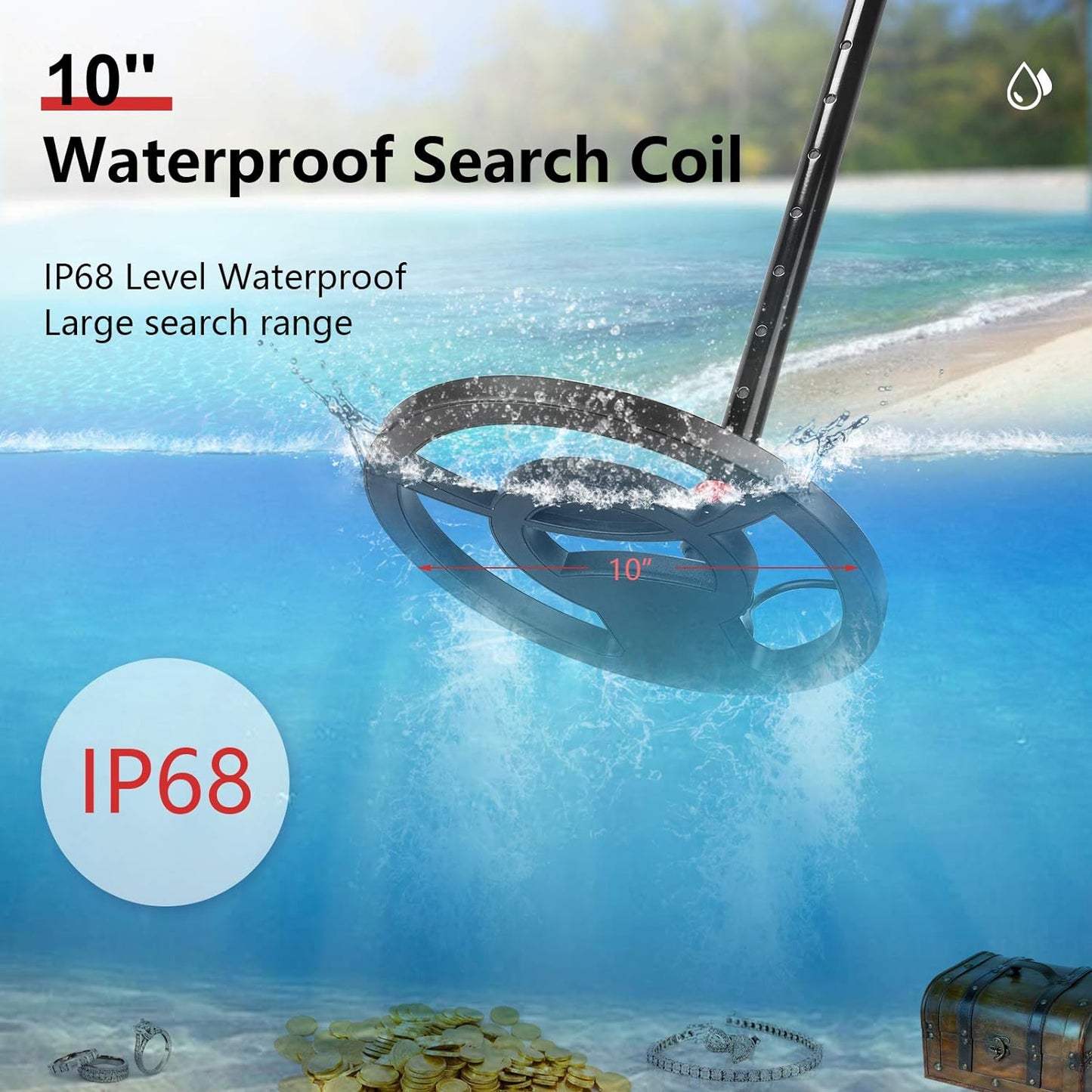 Professioneller Metalldetektor für Erwachsene, Gold-Metalldetektoren, leicht, mit LCD-Display, Pinpoint & Disc & Notch & All Metal 5 Modi, Metalldetektor-Set, Batterie im Lieferumfang enthalten