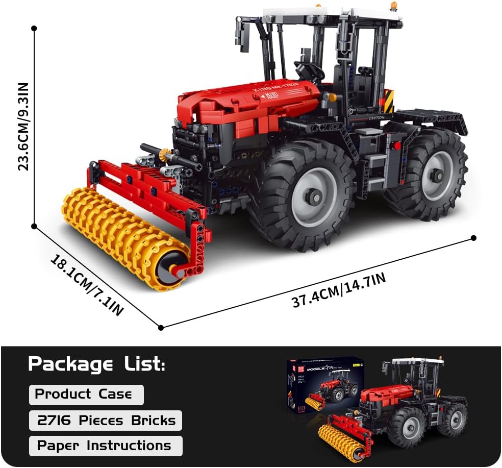 Mould King 17020 Technik 4 in 1 Ferngesteuerter Traktor Klemmbausteine Mähdrescher