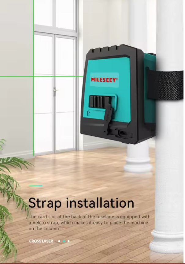 Mileseey L 52G/R 2-Line-Kreuzlaser-Wasserwaage mit Magnet, fixateurbar, wiederaufladbar, instruments d'étalonnage auto-nivelants pour la décoration de la maison