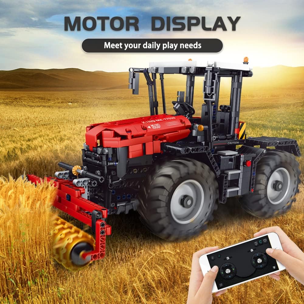 Mould King 17020 Technik 4 in 1 Ferngesteuerter Traktor Klemmbausteine Mähdrescher