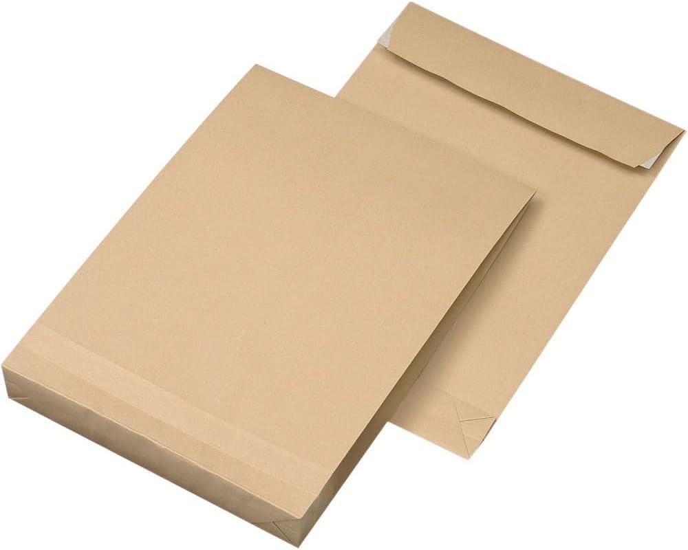 MAILMEDIA Versandtasche, DIN C4, sans fenêtre, Seitenfalte/Steh-/Klotzboden, Haftklebung
