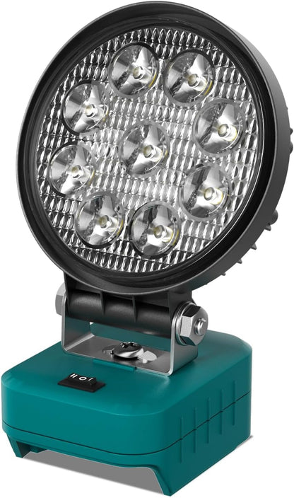 Kabelloses für Makita 18V Akku Strahler Arbeitsleuchte von Makita,LED-Arbeitsleuchte, Breitstrahl-Flutlicht mit verbessertem Niederspannungsschutz