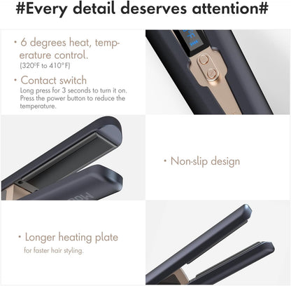 MODESTY 2-in-1 Kabelloser Haarglätter und Lockenwickler mit 9600 mAh großem Akku, Verbrühschutz, 6-stufige