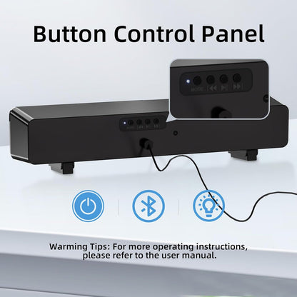 MARBOO PC-Lautsprecher Soundbar 6 W Spitzenleistung 3,5 mm AUX-Anschluss Für PC, Monitor, Laptop, Fernseher, Musik Schwarz