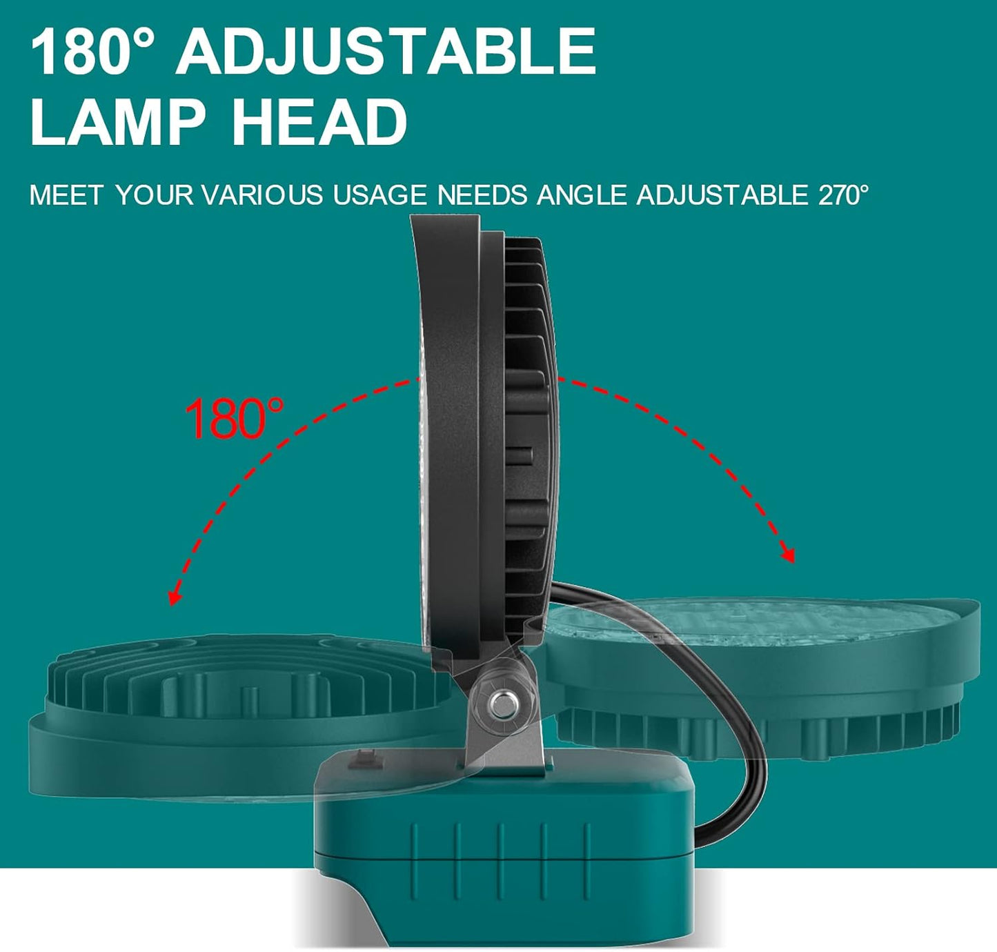 Kabelloses für Makita 18V Akku Strahler Arbeitsleuchte von Makita,LED-Arbeitsleuchte, Breitstrahl-Flutlicht mit verbessertem Niederspannungsschutz