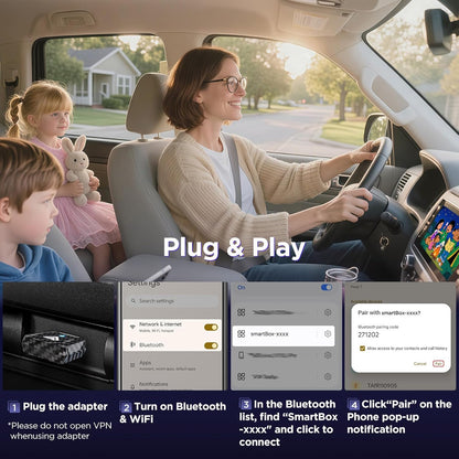 MSXTTLY Android Auto Wireless Adapter 2026 U2AC-L9 5 GHz WiFi, USB-C/A, kompatibel mit Android 11+