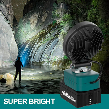 Kabelloses für Makita 18V Akku Strahler Arbeitsleuchte von Makita,LED-Arbeitsleuchte, Breitstrahl-Flutlicht mit verbessertem Niederspannungsschutz