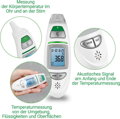 Medisana TM 750 Digitals Fieberthermometer Ohrthermometer Stirnthermometer 6in1