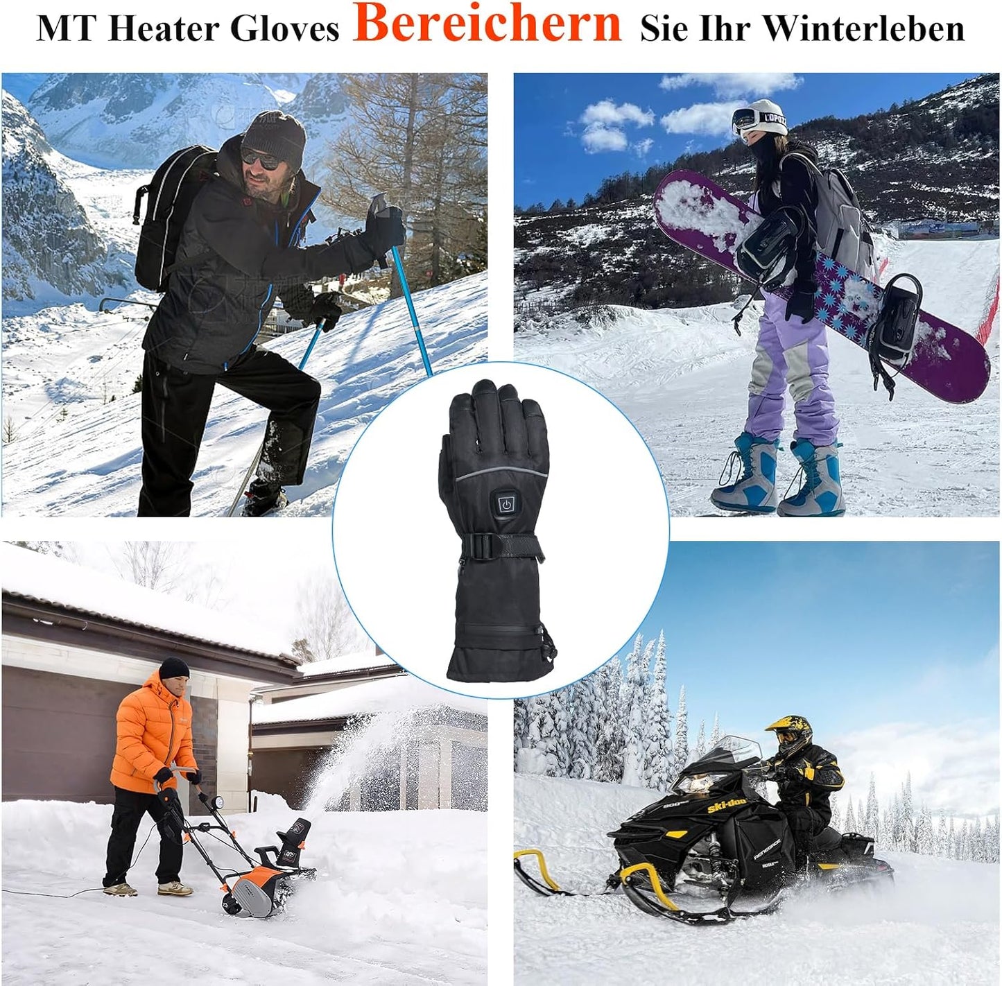 Minthouz Beheizbare Handschuhe, 5V 5000 mAh USB-C Wiederaufladbare