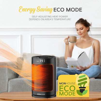MONHOUSE Elektroheizlüfter 1500W, PTC-Keramik-Heizung,Fernbedienung,Timer