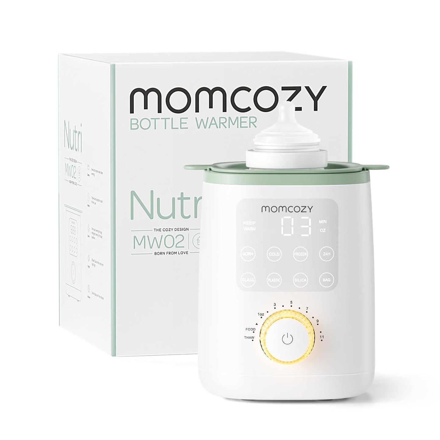 Momcozy Nutri-Flaschenwärmer, 9-in-1-Babyflaschenwärmer mit Nachtlicht,