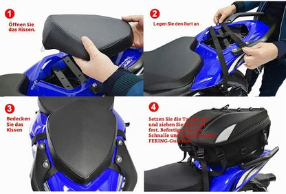 Motorrad Hecktasche Wasserdicht, Universelle Motorradtasche mit Regenhülle und Schultergurt