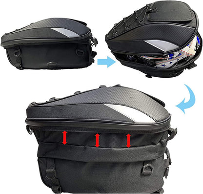 Motorrad Hecktasche Wasserdicht, Universelle Motorradtasche mit Regenhülle und Schultergurt