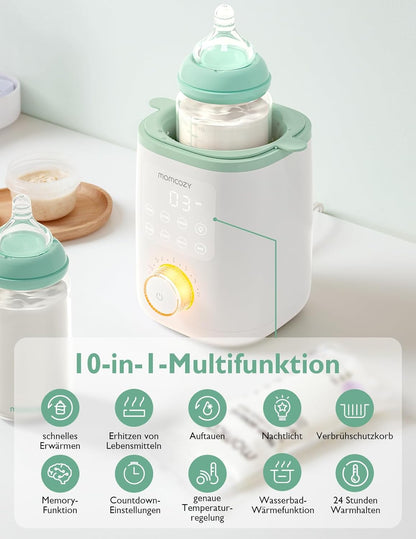 Momcozy Nutri-Flaschenwärmer, 9-in-1-Babyflaschenwärmer mit Nachtlicht,