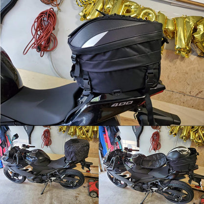 Motorrad Hecktasche Wasserdicht, Universelle Motorradtasche mit Regenhülle und Schultergurt