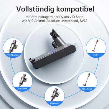 morpilot V10 Akku, 25.2V 5000mAh SV12 Ersatzakku für Dyson V10 Animal/ Absolute/ Motörhead