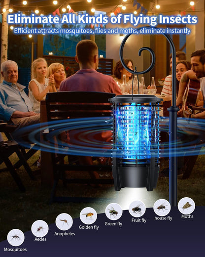 Elektrischer Insektenvernichter, 2 in 1 Mückenlampe 8W mit Campinglicht, 3600mAh