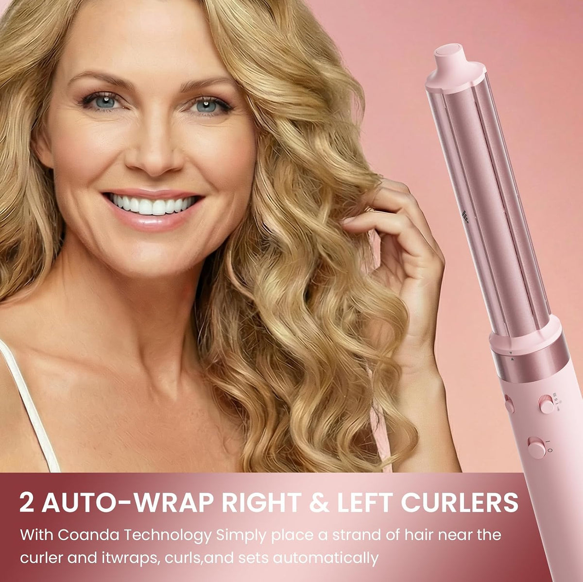 MESCOMB Warmluftbürste mit Dual-Voltage-Funktion, 5-in-1-Haarstyler mit automatischem Lockenaufsatz