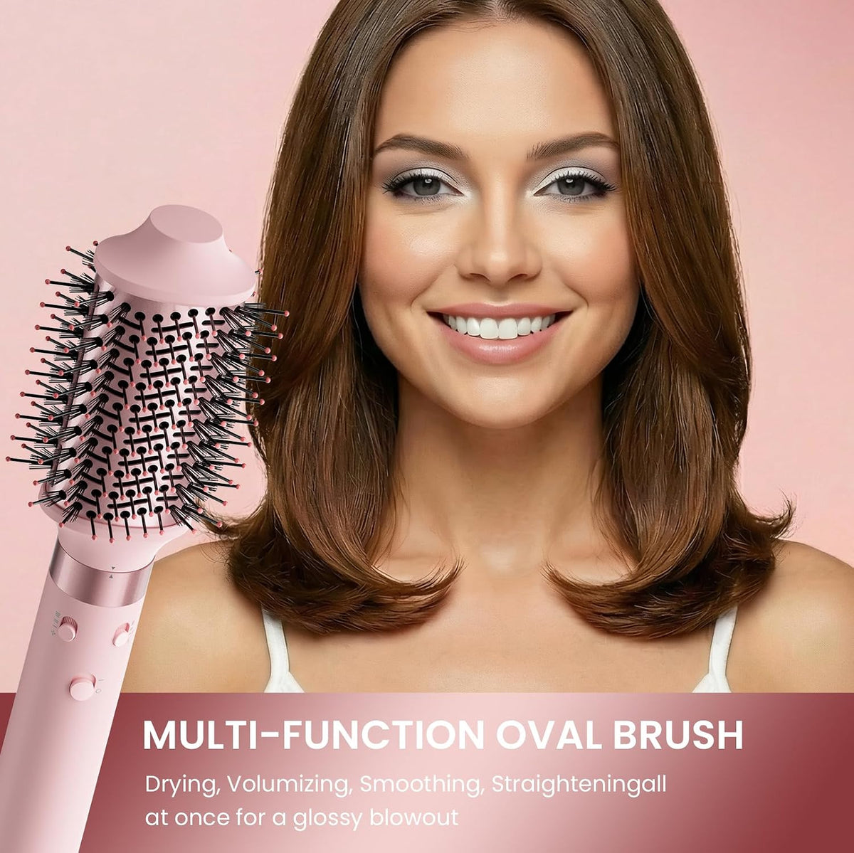 MESCOMB Warmluftbürste mit Dual-Voltage-Funktion, 5-in-1-Haarstyler mit automatischem Lockenaufsatz