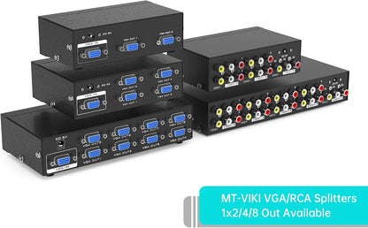 MT-VIKI 8-Wege-3-RCA-Splitter, Composite-Video-Audio-Verteilung (1 in 8 Out)