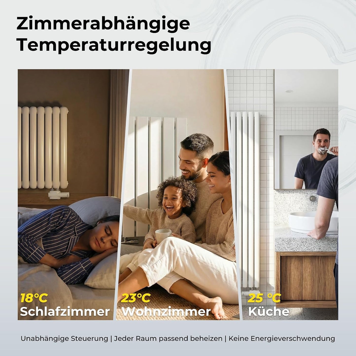 Multiblock Set für Heizkörper Anschlussarmatur mit Thermostat Thermostatventil Hahnblock mit Frostschutz