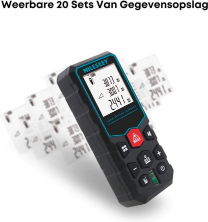 Mileseey Laser-Entfernungsmesser,40 Meter Reichweite,Digitales Messgerät, Schwarz/Blau