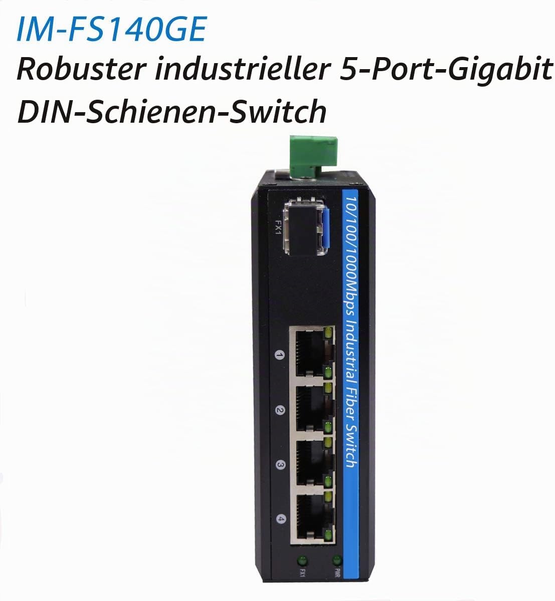 Mtxneo Harter 5-Port Gigabit Ethernet Glasfaserkonverter Netzwerk Switch