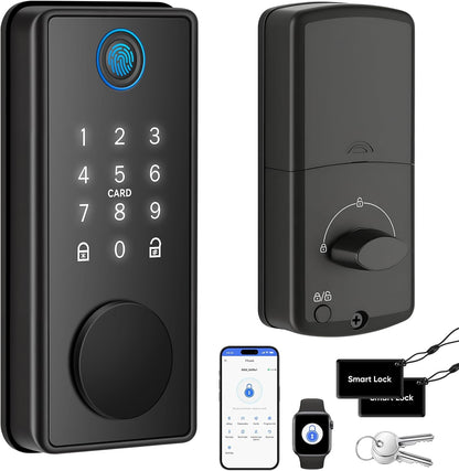 MYPIN Smart Door Lock mit Touchscreen-Tastatur,Fingerabdruck-Türöffner per App
