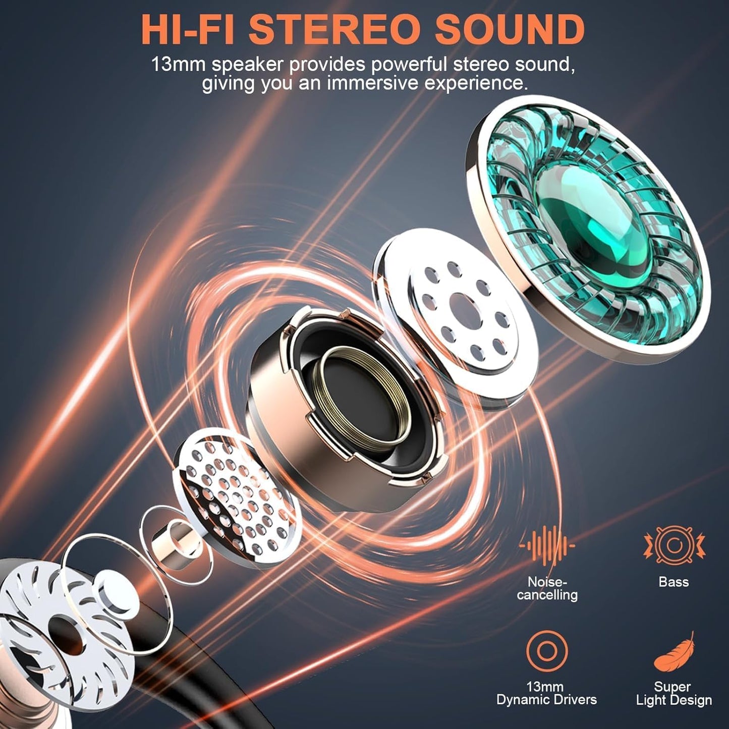 Mystic Wireless Earbuds Bluetooth 5.3 Kopfhörer Stereo Bass, ENC Noise Cancelling