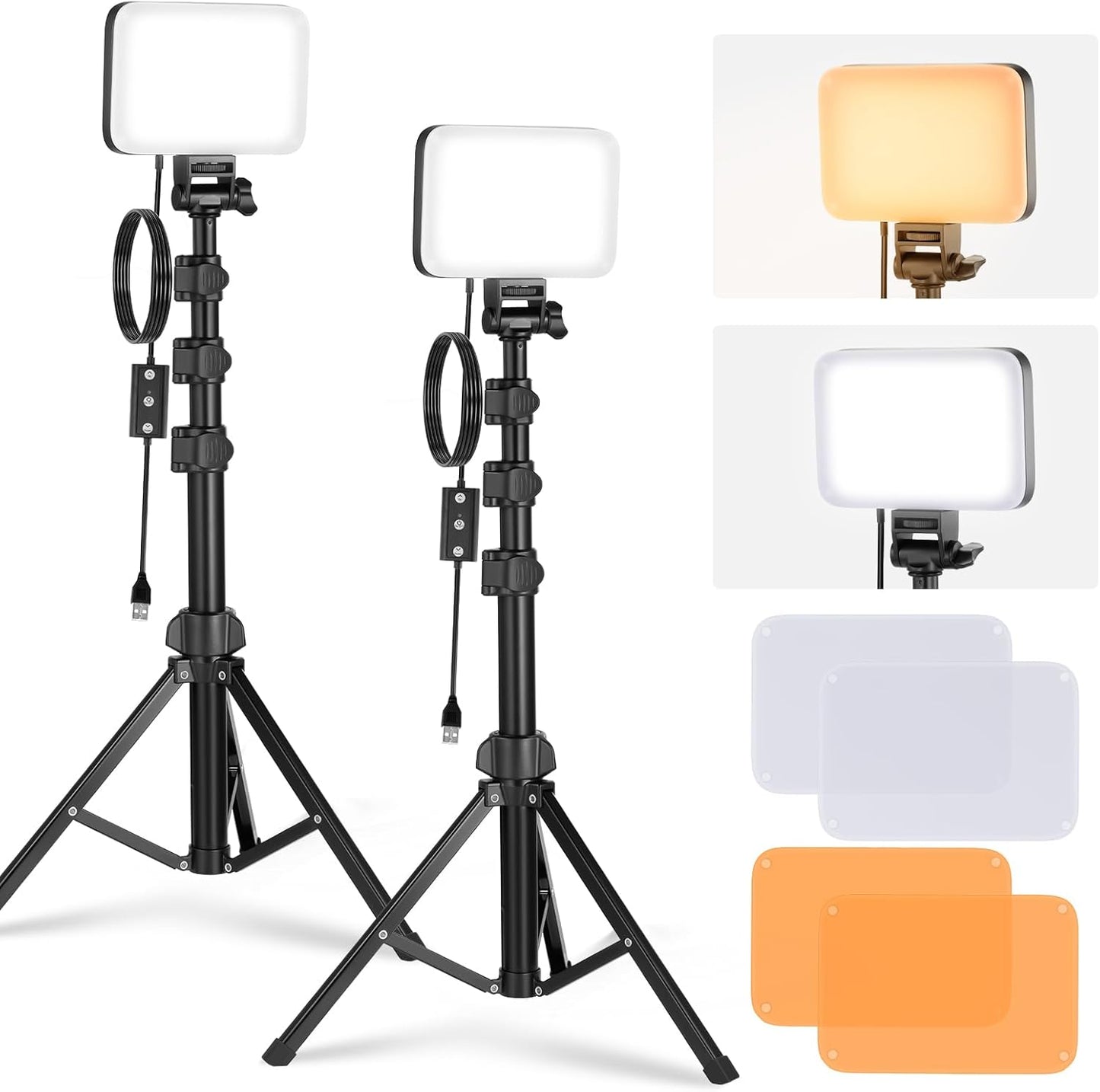 NEEWER LED Videolicht Panel Beleuchtungsset, 2er Pack dimmbare  Studioleuchten