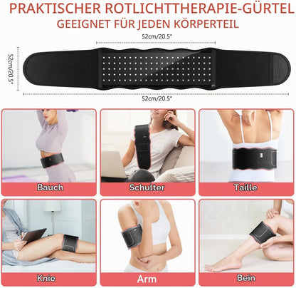 Rotlicht Therapieband für Körper, 660nm & 850nm Infrarotlicht Therapie Gürtel