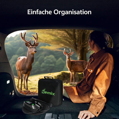Nemix Typ 2 Ladekabel 3,68KW (5m, 1-phasig 8-16A) mit 2,8-Zoll Display Schwarz