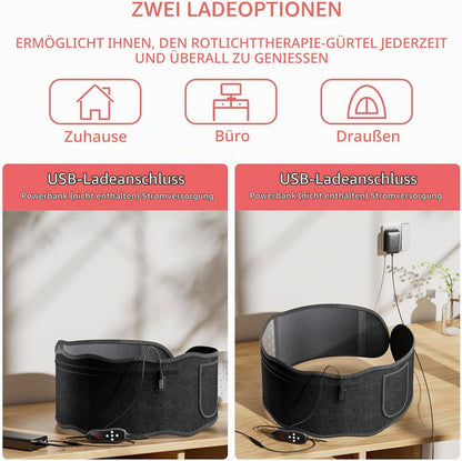 Rotlicht Therapieband für Körper, 660nm & 850nm Infrarotlicht Therapie Gürtel