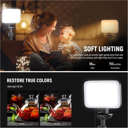 NEEWER LED Videolicht Panel Beleuchtungsset, 2er Pack dimmbare  Studioleuchten