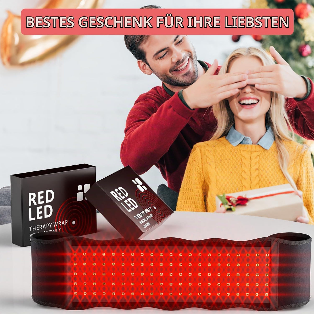 Rotlicht Therapieband für Körper, 660nm & 850nm Infrarotlicht Therapie Gürtel