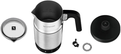 Nespresso Aeroccino4 Milchaufschäumer (Geschirrspüler geeignet, 120 ml Milchschaumkapazität, 240 ml heiße Milchkapazität, Silber)
